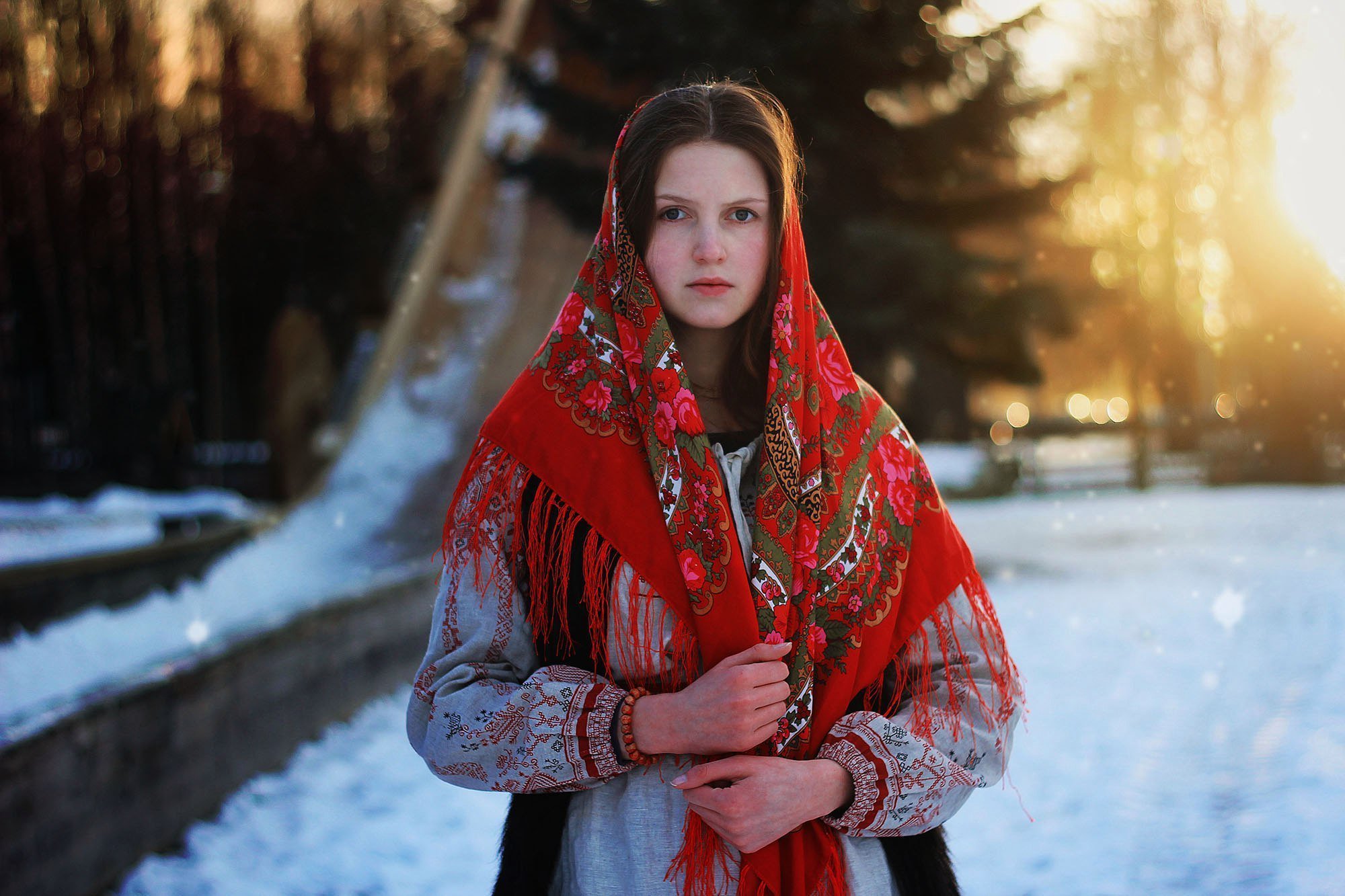 Girls in Slavic costumes in Piura