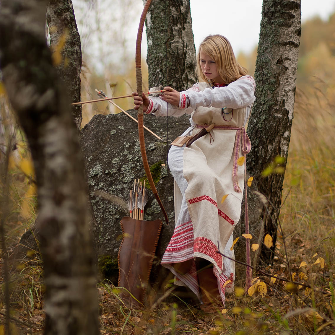 Sexy photo Girls in Slavic costumes in Piura
